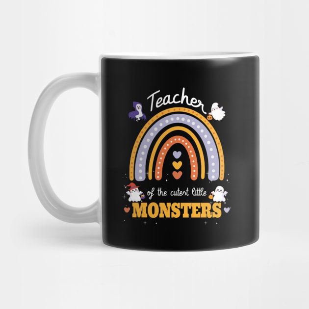 Teacher of the Cutest little monsters Rainbow kawaii ghosts by FunnyUSATees